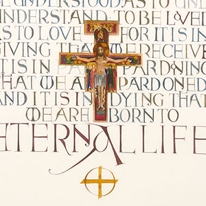 St Francis of Assisi -  calligraphy detail